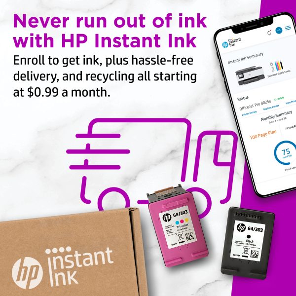 Office 8025e All-in-One Wireless Color Inkjet Printer   6 months free Instant Ink with + - Image 11