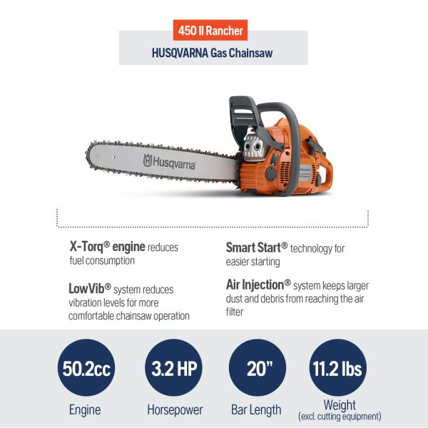 450 Rancher 20-in 50.2-cc 2-Cycle Gas Chainsaw - Image 3