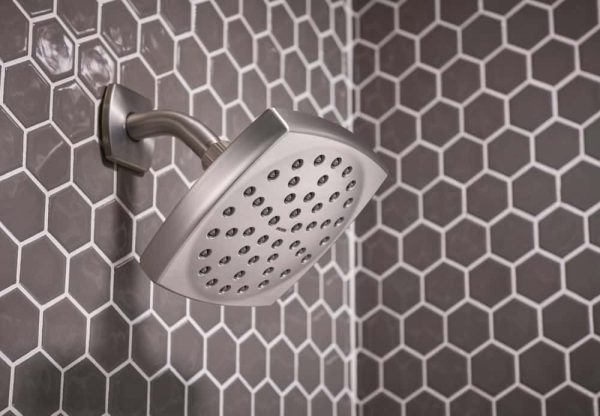 Lindor Shower Head, Handle, and Tub Spout, Spot Resist Brushed Nickel 1-handle Single Function Square Bathtub and Shower Faucet Valve Included - Image 8