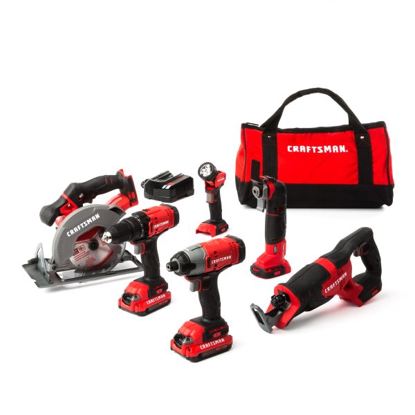 V20 6-Tool 20-volt Max Power Tool Combo Kit with Soft Case (2 Li-ion Batteries Included and Charger Included) - Image 2