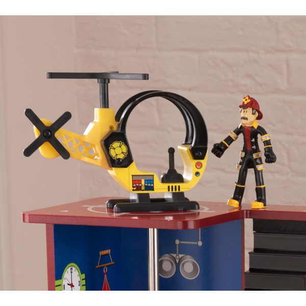 Deluxe Wood Rescue Play Set with Ambulance, Fire Truck, Helicopter   27 Pieces - Image 4