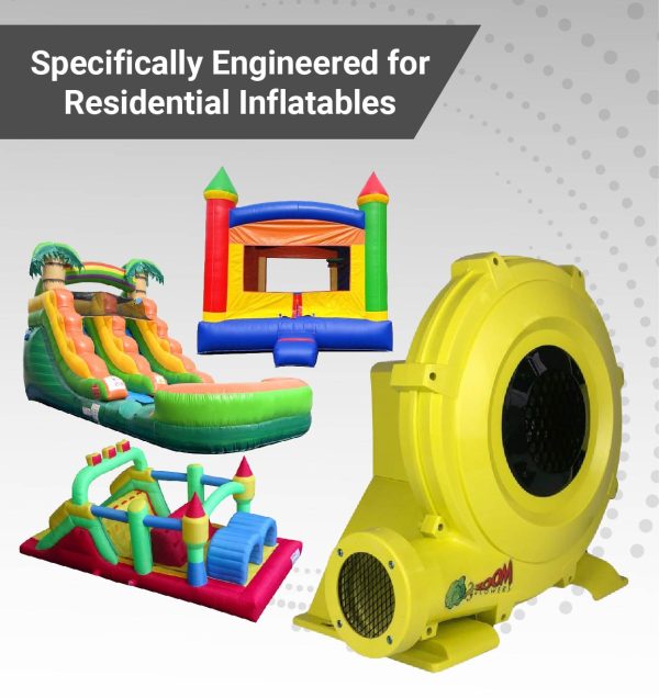 Zoom 1 HP Inflatable Bounce House Blower Air Pump Fan, W4L 750 Watt - Image 5