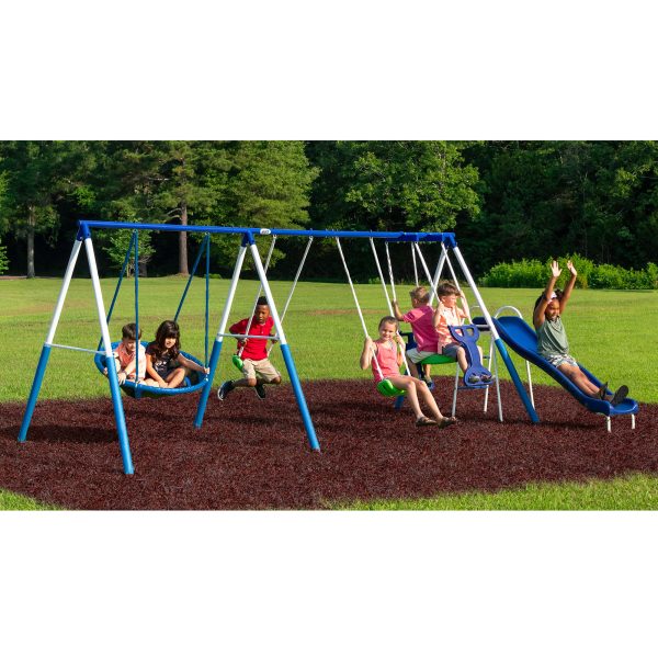 XDP Recreation All-Star Playground Metal Swing Set.  Featuring Wave Slide, Space Rider, Swings, and Super Disc Swing - Image 7