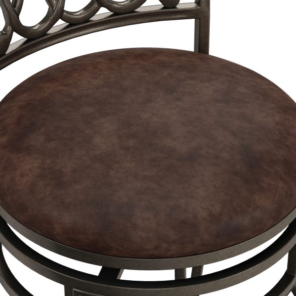 Hillsdale Furniture Montello 32.5  Metal Upholstered Swivel Bar Height Stool, Old Steel - Image 13