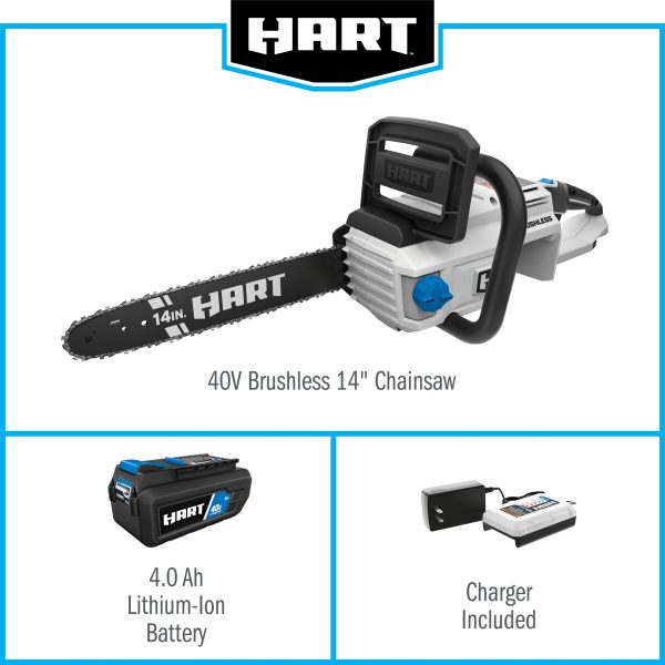 40-Volt Cordless Brushless 14-inch Chainsaw Kit (1) 4.0Ah Lithium-Ion Battery - Image 2