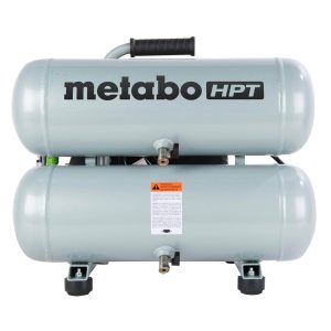 Metabo HPT 4-Gallon Single Stage Portable Corded Electric Twin Stack Air Compressor