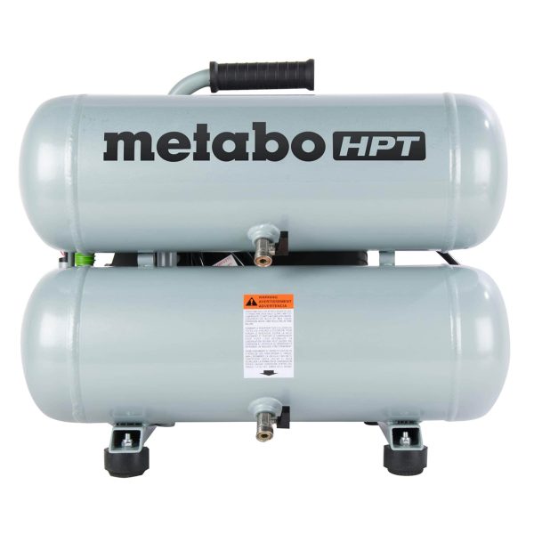Metabo HPT 4-Gallon Single Stage Portable Corded Electric Twin Stack Air Compressor