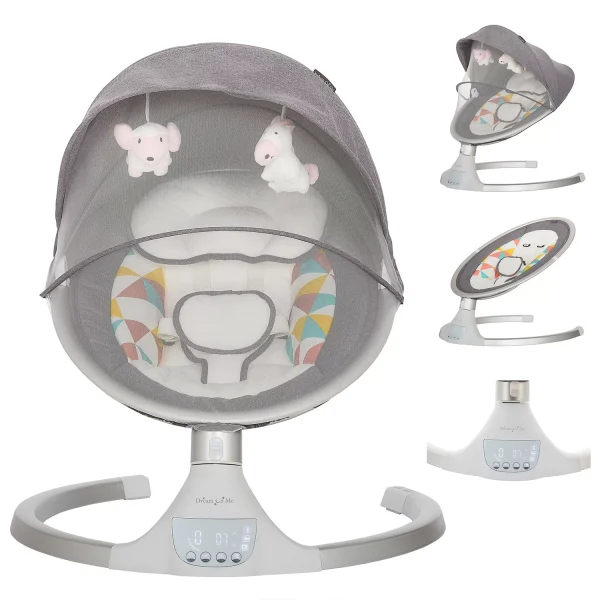 Zazu Cradling Swing by , Grey and Pink - Image 7