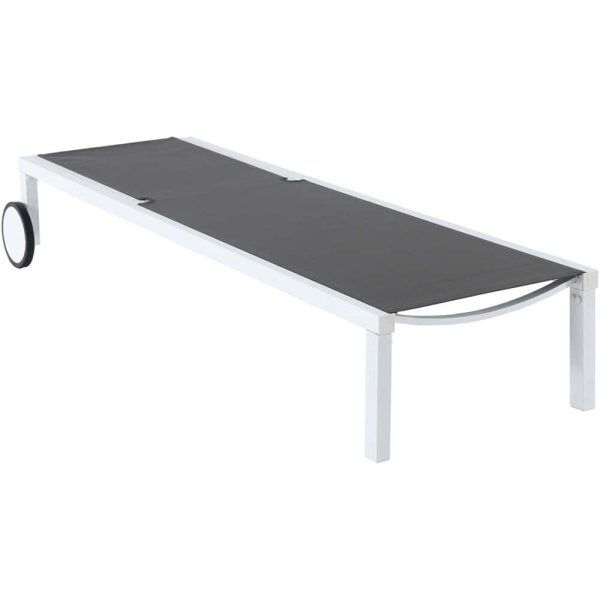 Mod Furniture Peyton White/Gray Metal Frame Stationary Chaise Lounge Chair(s) with Gray Sling Seat - Image 5
