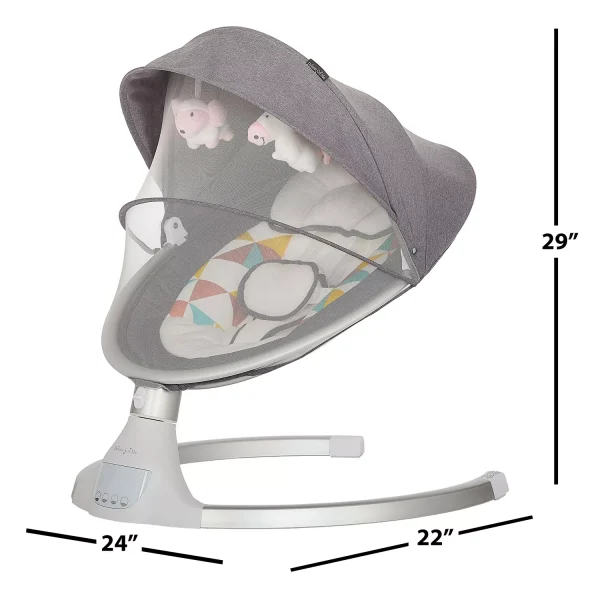 Zazu Cradling Swing by , Grey and Pink - Image 6