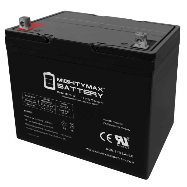 12V 75AH Battery Replacement for MK 8G24
