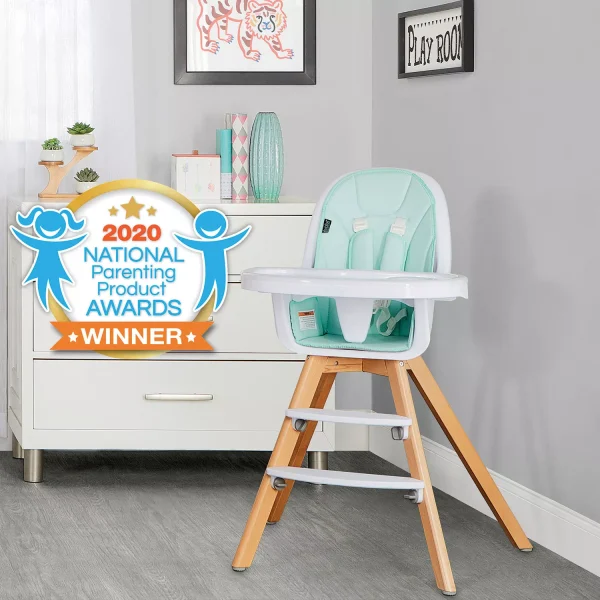 Zoodle 3-in-1 High Chair I Booster Feeding Chair I Modern Design I Toddler Chair I Removable Cushion I Adjustable Tray I Baby and Toddler, Mint - Image 2