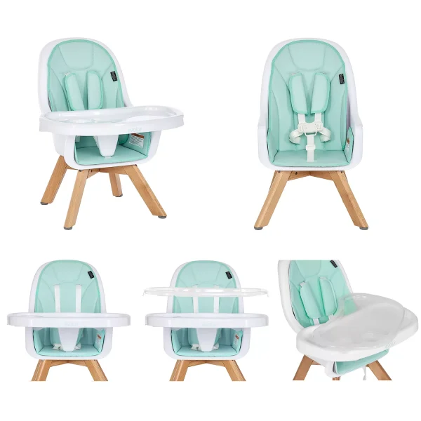 Zoodle 3-in-1 High Chair I Booster Feeding Chair I Modern Design I Toddler Chair I Removable Cushion I Adjustable Tray I Baby and Toddler, Mint - Image 7