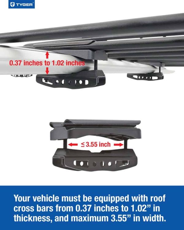 Tyger Auto TG-RK1B942B Heavy Duty Roof Mounted Cargo Basket Rack | L57.5  x W41.7  x H6.3 - Image 4
