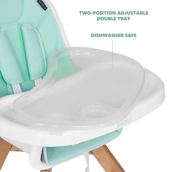Zoodle 3-in-1 High Chair I Booster Feeding Chair I Modern Design I Toddler Chair I Removable Cushion I Adjustable Tray I Baby and Toddler, Mint - Image 5