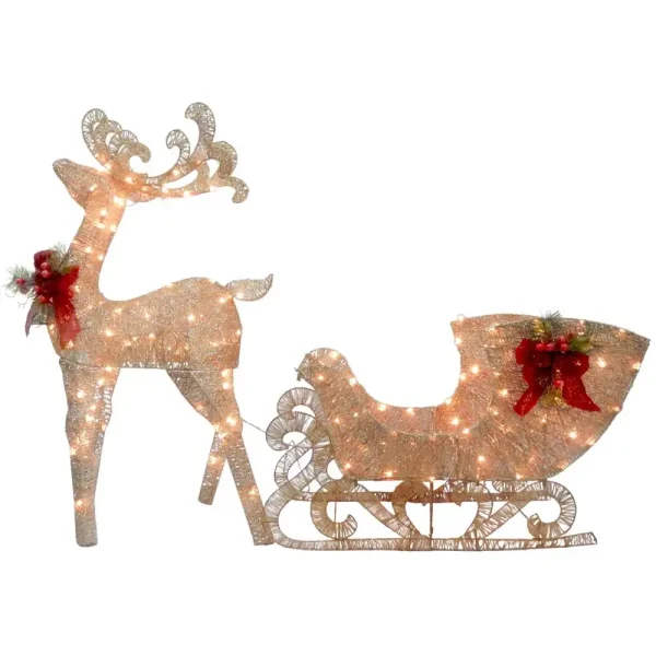 Tree Company 24-in Reindeer Free Standing Decoration with White LED Lights