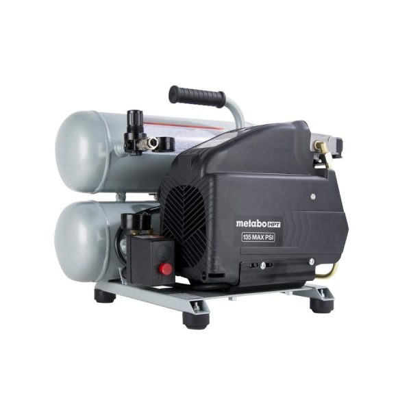 Metabo HPT 4-Gallon Single Stage Portable Corded Electric Twin Stack Air Compressor - Image 3