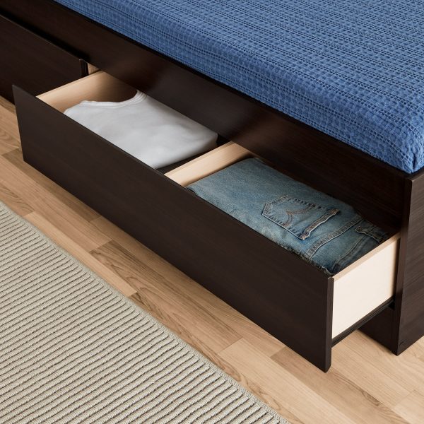 Mates Storage Bed with Bookcase Headboard, Twin, Cinnamon Cherry Finish - Image 9