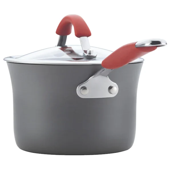 Ray 87630 12pc Cucina Piece Hard-Anodized Cookware Set, Red - Image 4