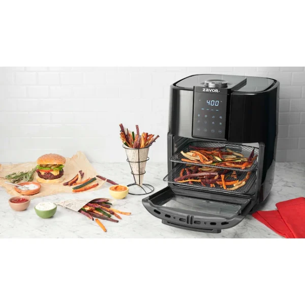 Zavor Crunch All-in-One 12.7Qt Air Fryer Oven   Dehydrator with Rotisserie   Racks | Large Capacity for Optimal Air Circulation, Accessories   Recipe eBook, Black (ZSEAF22) - Image 8