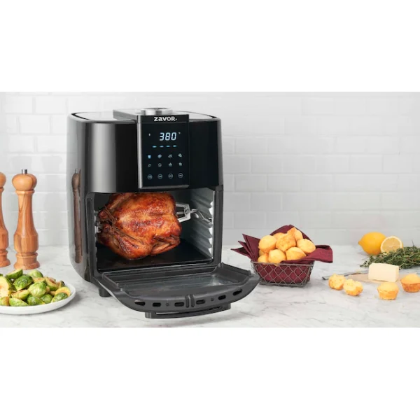 Zavor Crunch All-in-One 12.7Qt Air Fryer Oven   Dehydrator with Rotisserie   Racks | Large Capacity for Optimal Air Circulation, Accessories   Recipe eBook, Black (ZSEAF22) - Image 9