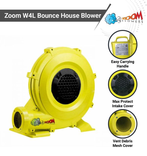 Zoom 1 HP Inflatable Bounce House Blower Air Pump Fan, W4L 750 Watt - Image 4