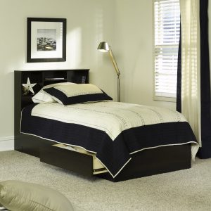 Mates Storage Bed with Bookcase Headboard, Twin, Cinnamon Cherry Finish