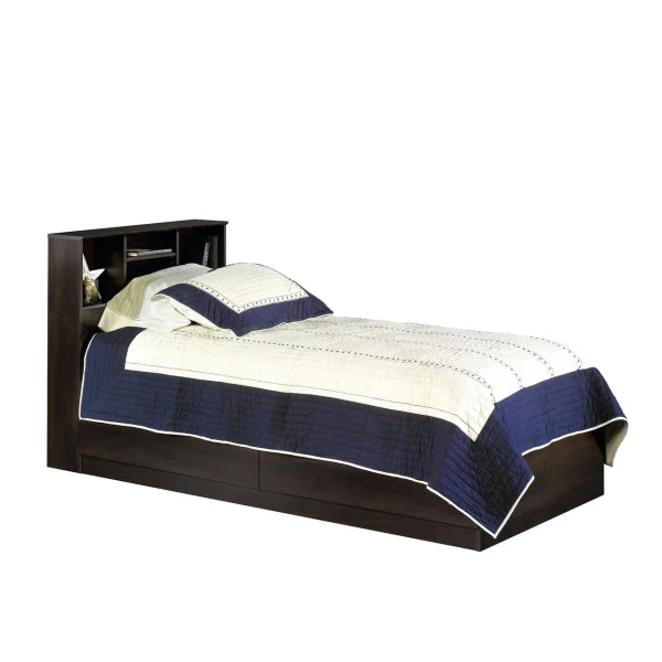 Mates Storage Bed with Bookcase Headboard, Twin, Cinnamon Cherry Finish - Image 7