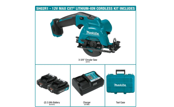 SH02R1 12-Volt Max CXT Lithium-Ion Cordless 3-3/8 in. Circular Saw Kit, Case (2.0Ah) - Image 2