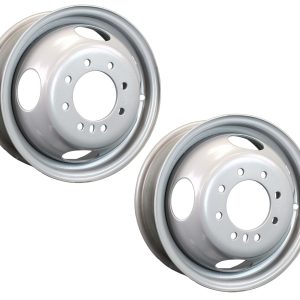 2-Pack Dually Dual Silver Grey Trailer Wheel Rim 16 Inch 16X6 8 Lug On 6.5 Inch