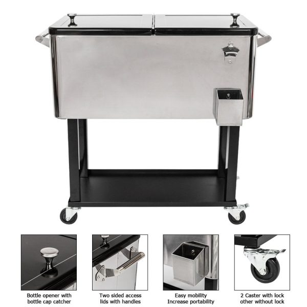 Zimtown Iron Spray Plastic with Tray Cooler with Shelf - Image 2
