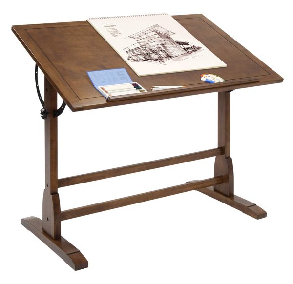 Vintage Solid Wood Drawing/Drafting Table with 42  x 30  Adjustable Tilting Top - Image 3