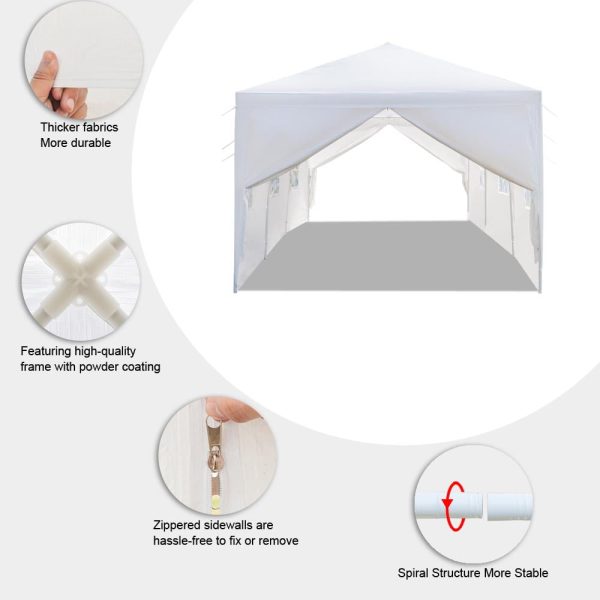 Zimtown 10x30ft Party Patio Tent Canopy Gazebo Pavilion Event Canopies(8 sides) - Image 3