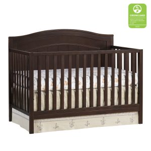 Oxford Baby North Bay 4-in-1 Convertible Crib, Espresso Brown, GREENGUARD Gold Certified, Wooden Crib