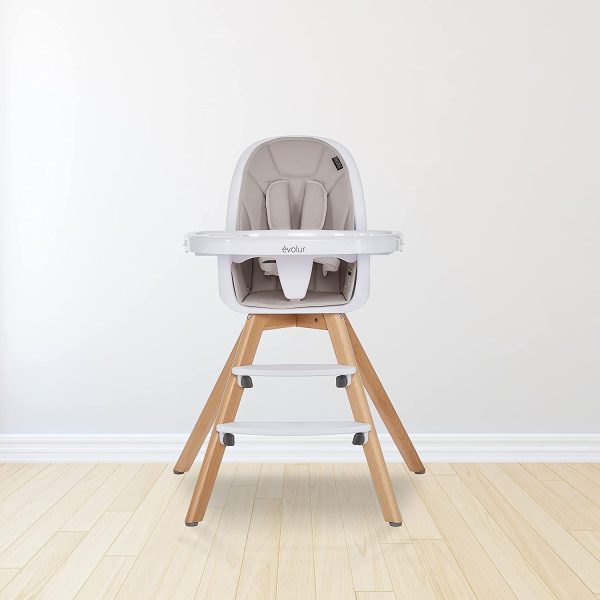 Zoodle 3-in-1 High Chair I Booster Feeding Chair I Modern Design I Toddler Chair I Removable Cushion I Adjustable Tray I Baby and Toddler, Light Grey - Image 2