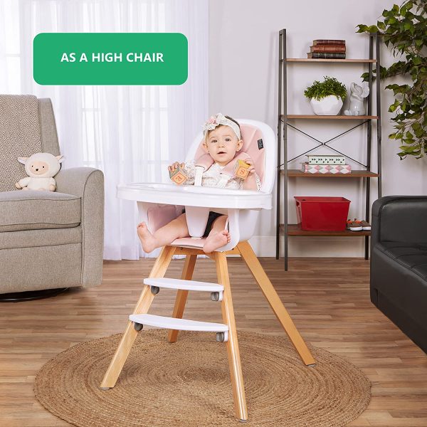 Zoodle 3-in-1 High Chair I Booster Feeding Chair I Modern Design I Toddler Chair I Removable Cushion I Adjustable Tray I Baby and Toddler, Pink - Image 5