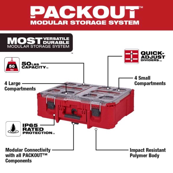Packout 19.7 in. Deep Storage Organizer 2100 cu in Black/Red - Image 9