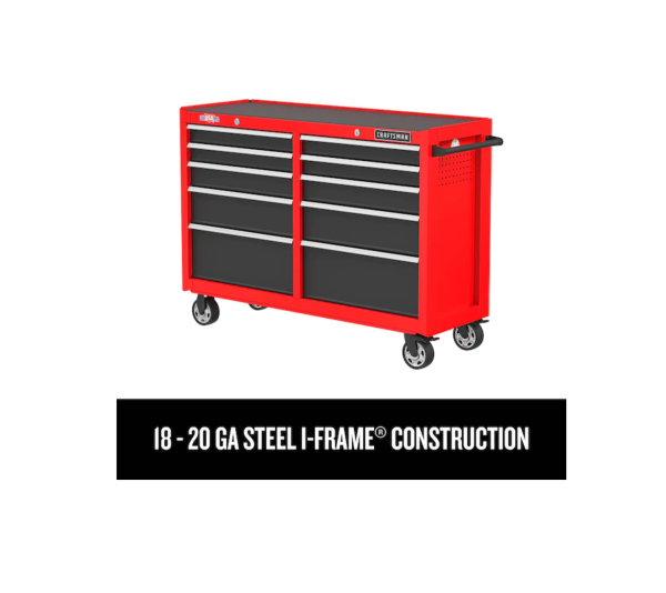 CMST98273RB 2000 Series 52-in W x 37.5-in H 10-Drawer Steel Rolling Tool Cabinet (Red) - Image 5