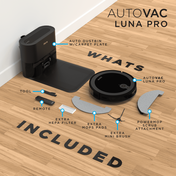 iHome AutoVac Luna Pro 3-in-1 Robot Vacuum and Vibrating Mop with Auto Empty Base - Image 11
