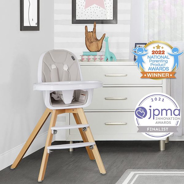 Zoodle 3-in-1 High Chair I Booster Feeding Chair I Modern Design I Toddler Chair I Removable Cushion I Adjustable Tray I Baby and Toddler, Light Grey - Image 7