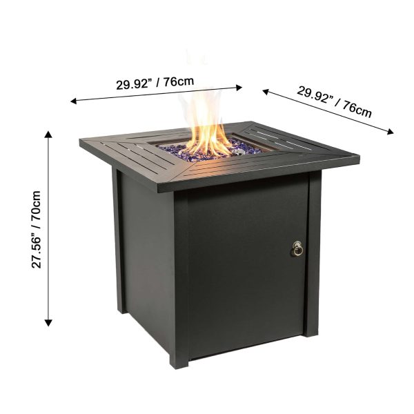 Teamson Home 29.92-in W 40000-BTU Dark Grey Steel Propane Gas Fire Pit - Image 4