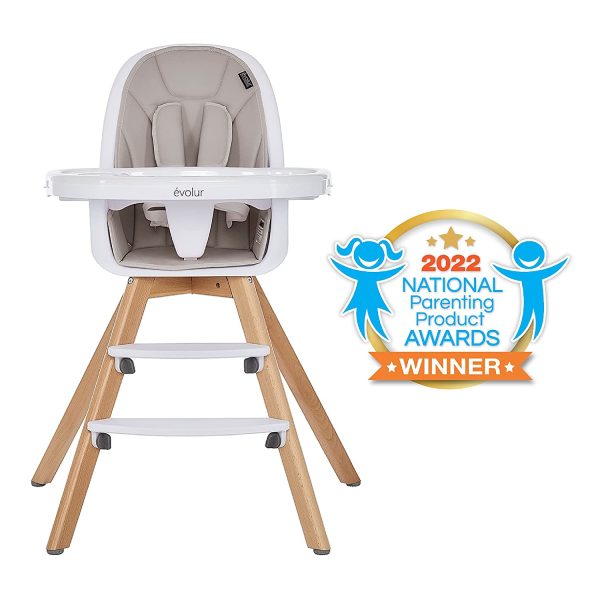 Zoodle 3-in-1 High Chair I Booster Feeding Chair I Modern Design I Toddler Chair I Removable Cushion I Adjustable Tray I Baby and Toddler, Light Grey - Image 4
