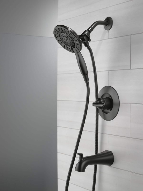 Arvo Matte Black 1-handle Multi-function Round Bathtub and Shower Faucet Valve Included - Image 16