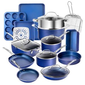 GraniteStone Diamond 23.4-in Aluminum Cookware Set with Lid