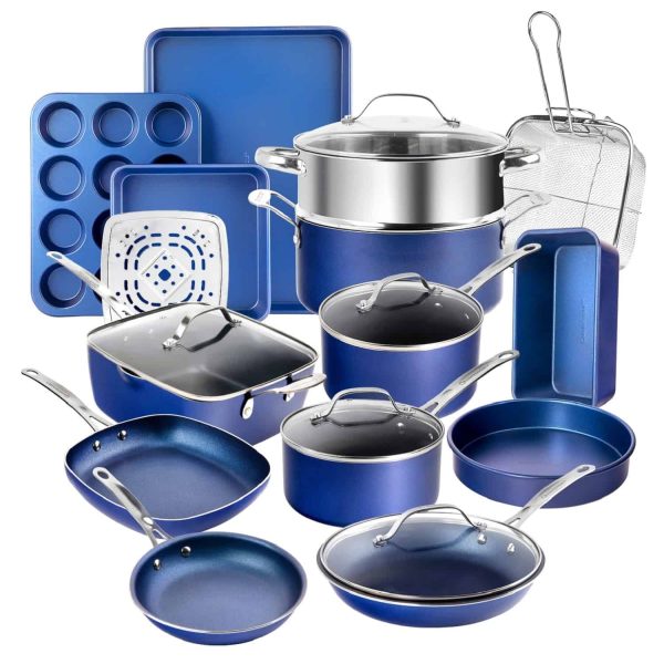 GraniteStone Diamond 23.4-in Aluminum Cookware Set with Lid