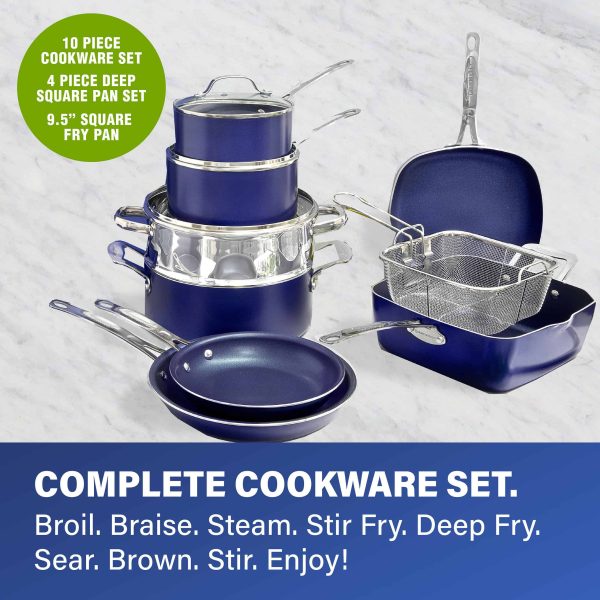 GraniteStone Diamond 23.4-in Aluminum Cookware Set with Lid - Image 9