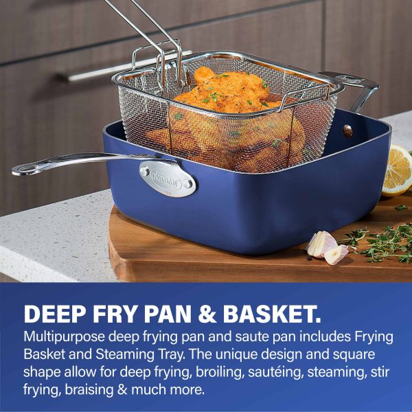 GraniteStone Diamond 23.4-in Aluminum Cookware Set with Lid - Image 8