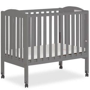 , 2-in-1 Folding Crib in Storm Grey