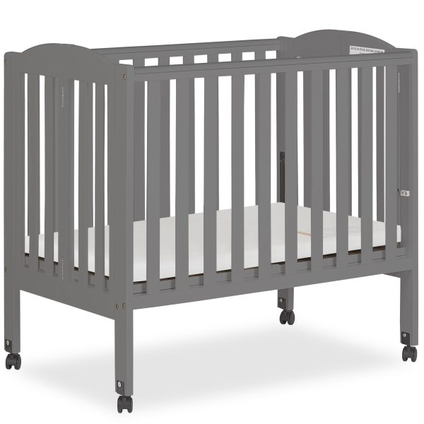 , 2-in-1 Folding Crib in Storm Grey