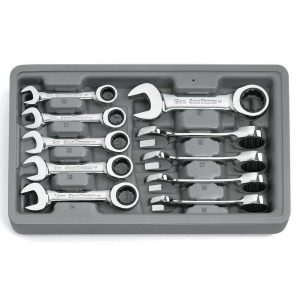 10-Piece Set 12-point Metric Ratchet Wrench